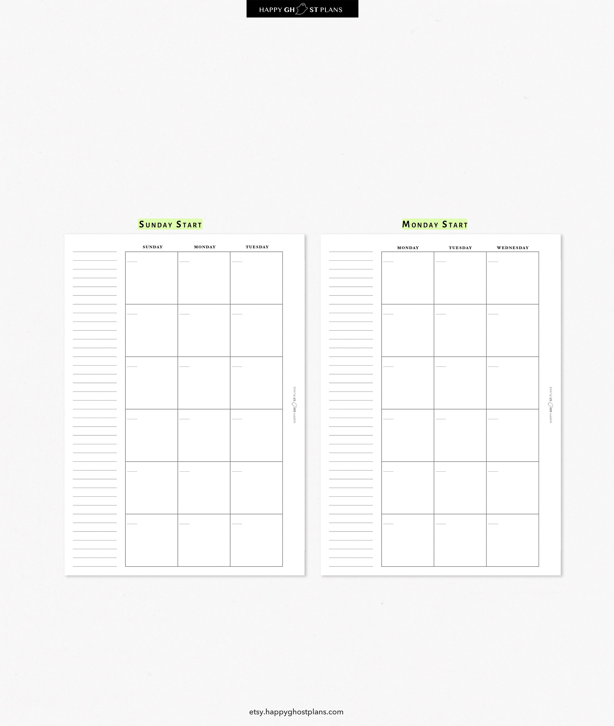 Monthly Planner Printable A5 Planner Insert Undated Monthly Blank ...
