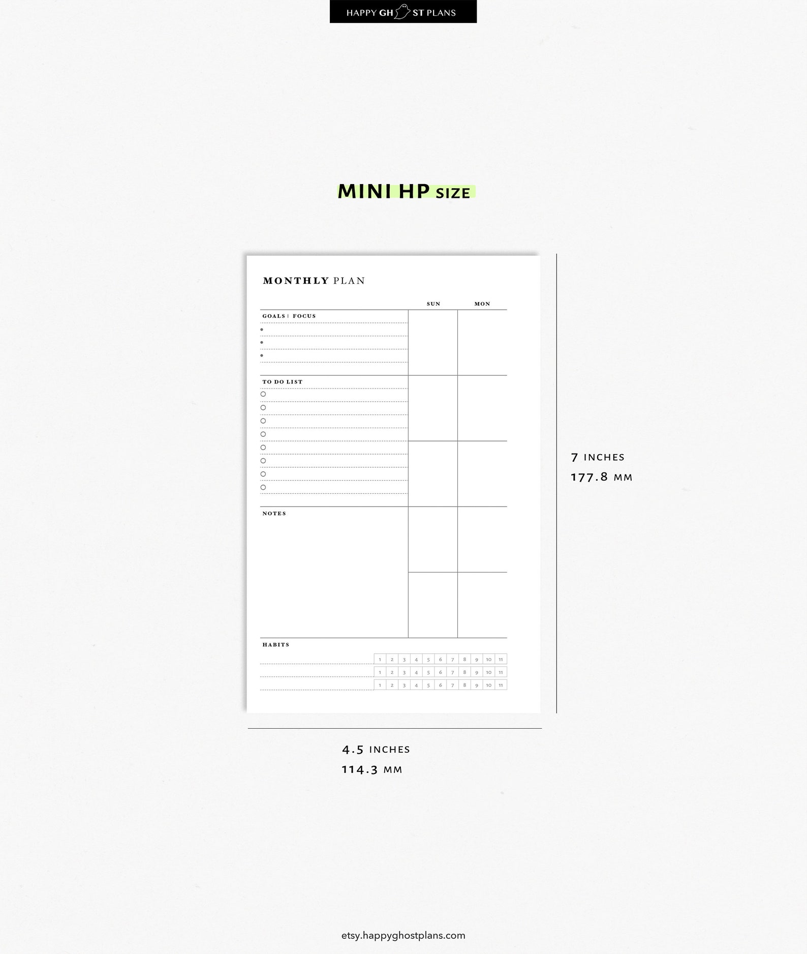 Monthly Planner Printable Mini Happy Planner Inserts Month - Etsy