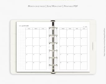 Agenda mensile 2026, inserti stampabili per agenda formato Pocket-plus / M102
