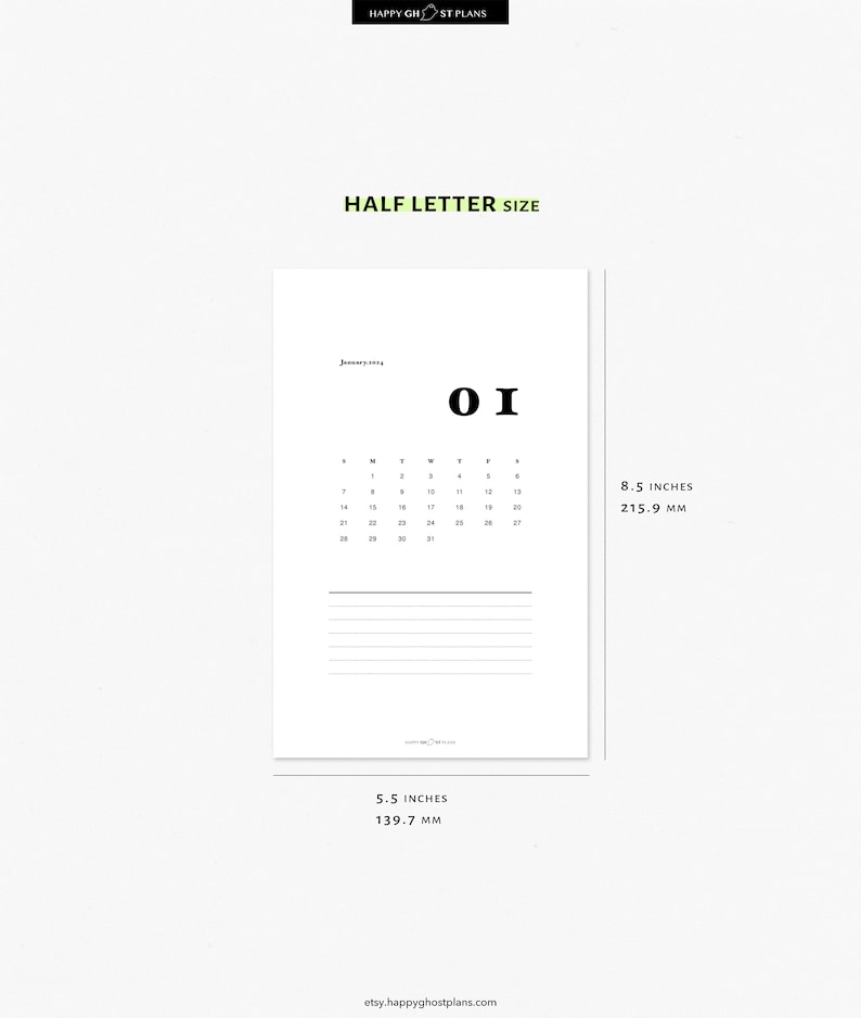 2024 Planner Dashboard Printable Half Letter Planner Insert Monthly