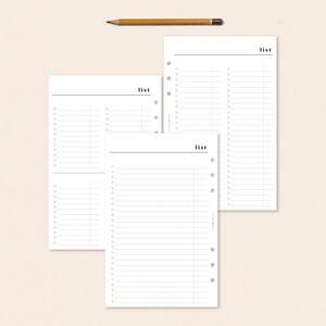 Checklist Template Printable Half Letter Inserts To-do List | Etsy