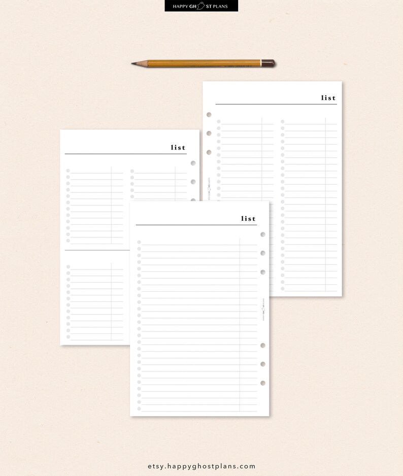 Checklist Template Printable Half Letter Inserts To-do List - Etsy