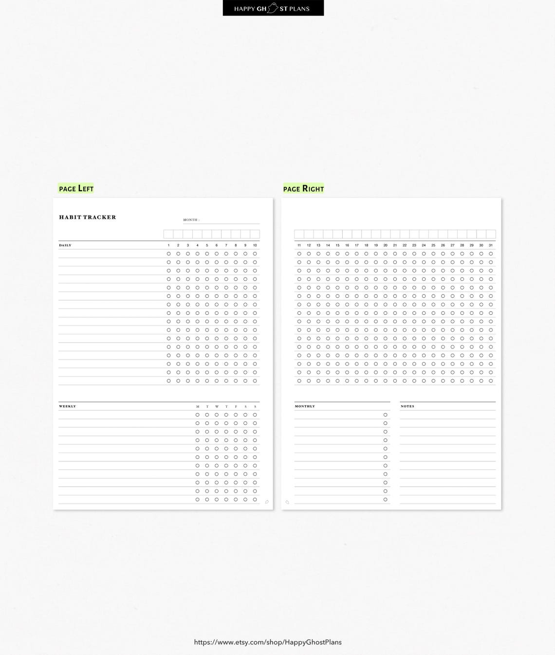 Habit Tracker Printable A4, Letter PDF – Daily, Weekly & Monthly ...