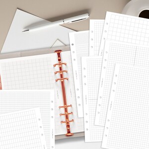 Grid Paper Bundle Printable Planner Insert Set of 9 A5, A4, Letter ...