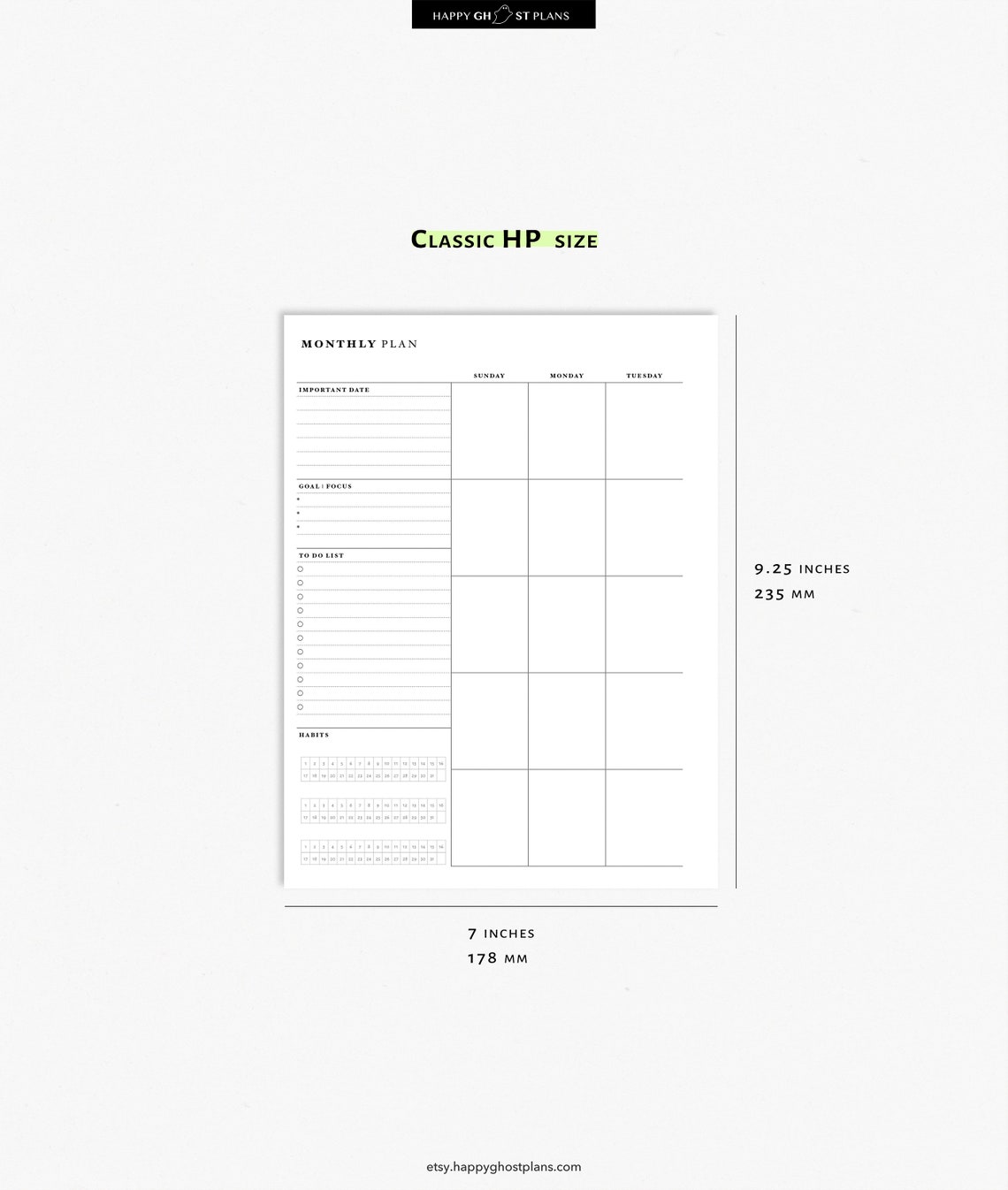 monthly-planner-printable-classic-happy-planner-inserts-etsy