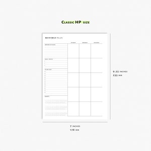 Monthly Planner Printable Classic Happy Planner Inserts - Etsy