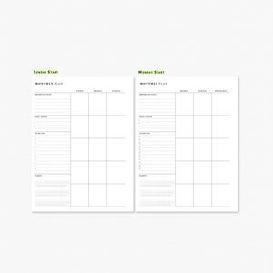 Monthly Planner Printable Classic Happy Planner Inserts - Etsy