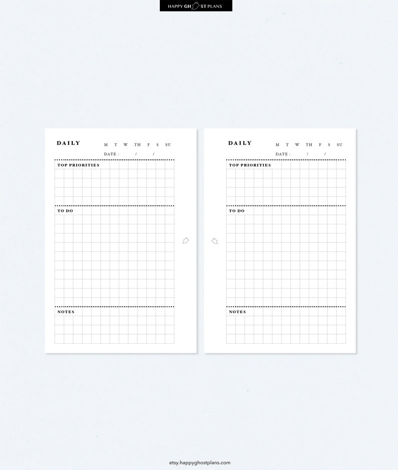 one-page-daily-planner-printable-pocket-size-insert-undated-etsy