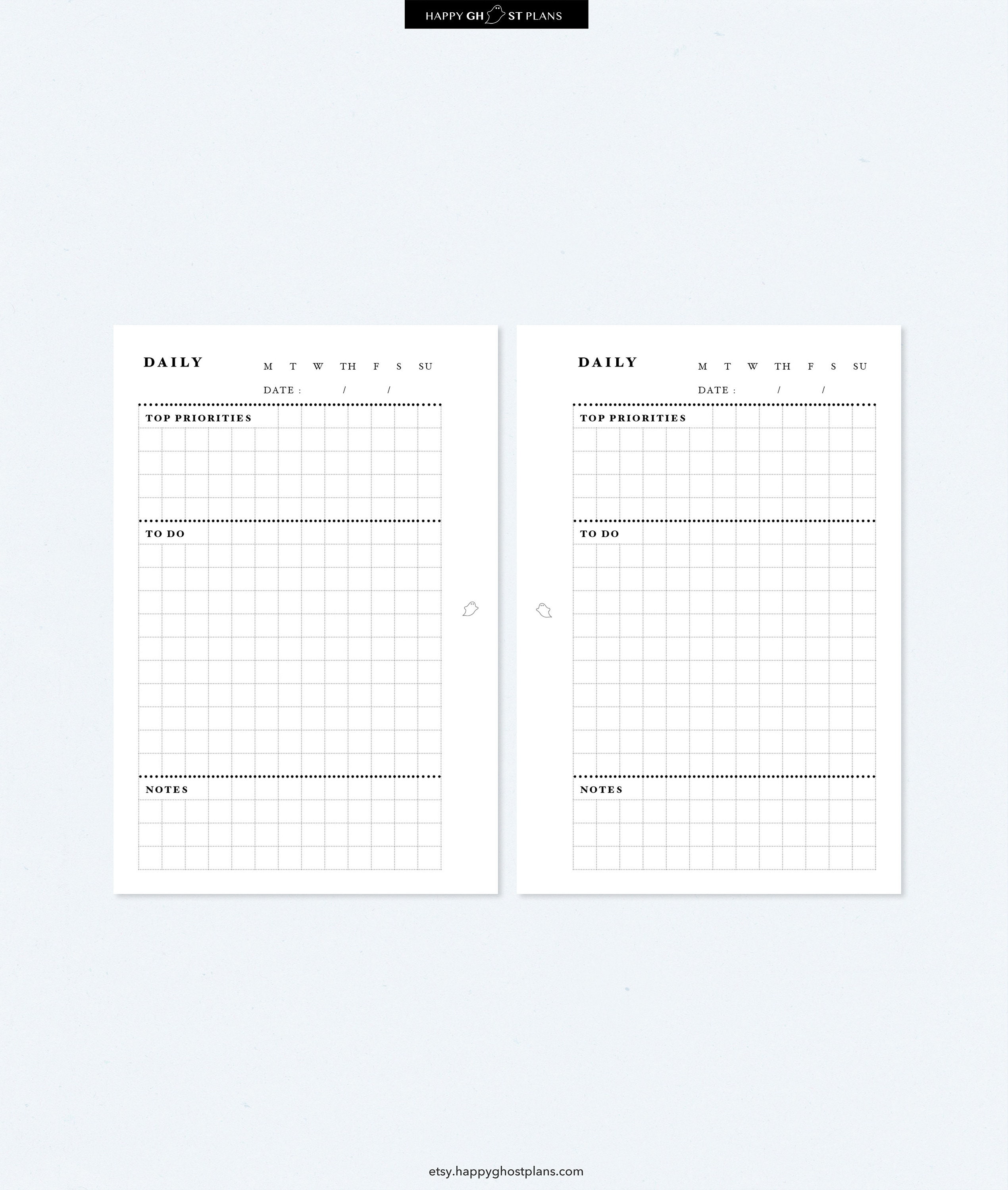 One Page Daily Planner Printable Pocket Size Insert Undated - Etsy