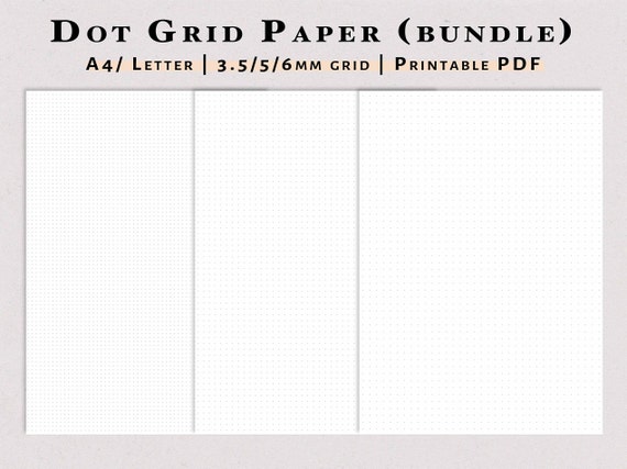 dot grid paper pdf printable a4 us letter size 3 5mm 5mm etsy