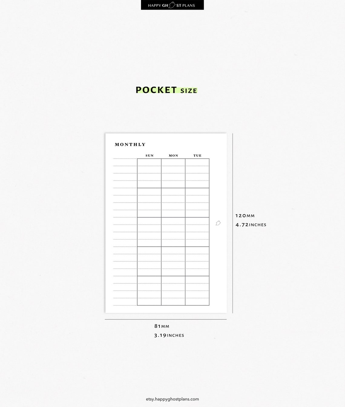 Month on 2 Page Planner Printable Pocket Size Inserts Two Page Monthly ...