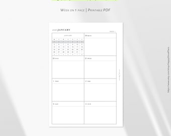 2026 Weekly Planner: Printable A5 Planner Inserts (PDF Download) | W109
