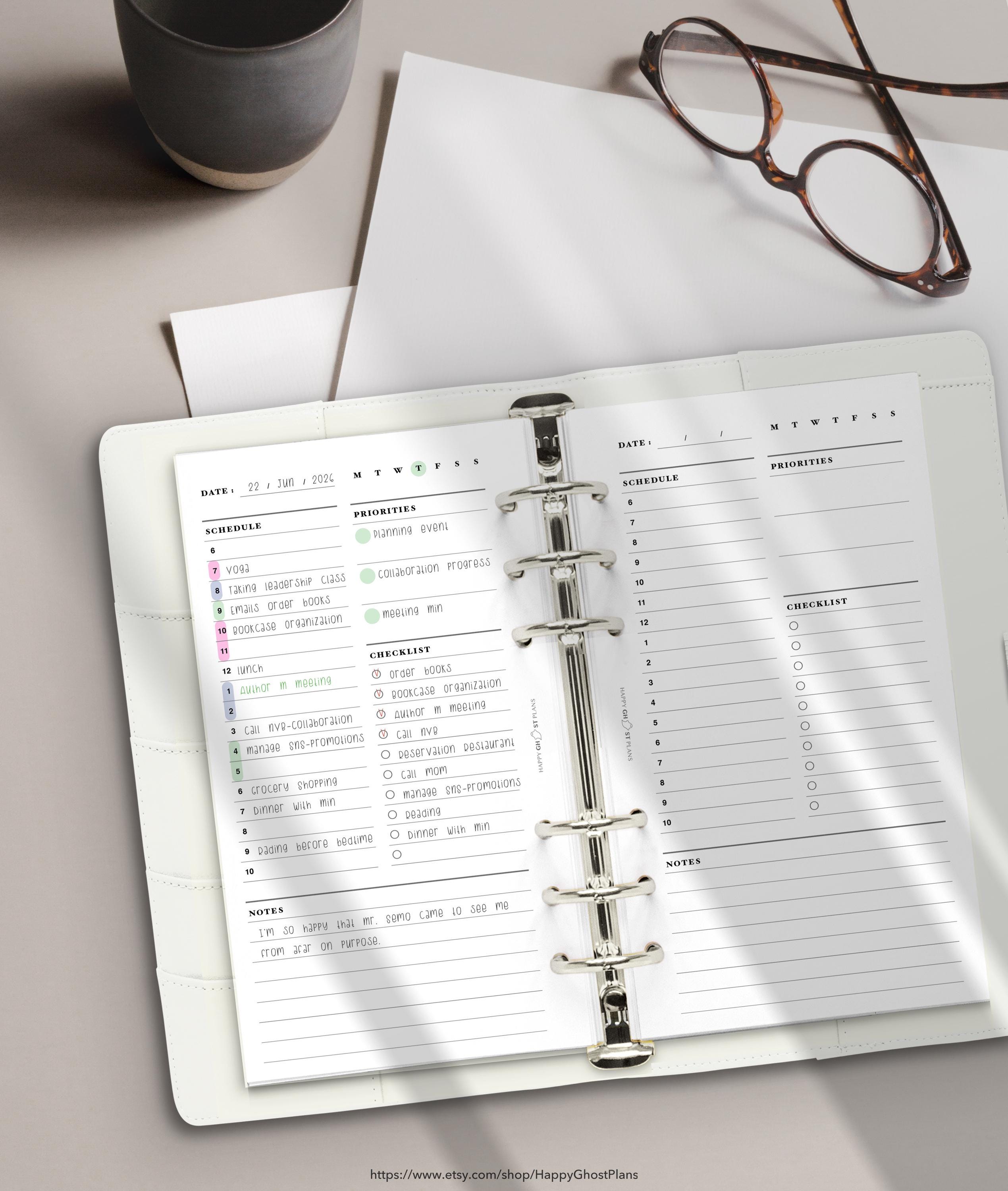Minimalist Daily Planner Printable | Personal Size Schedule (PDF ...