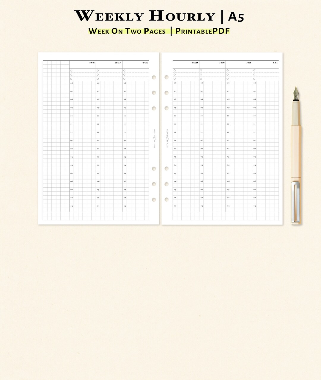 Weekly Planner Printable A5 Size Inserts Undated Weekly - Etsy UK