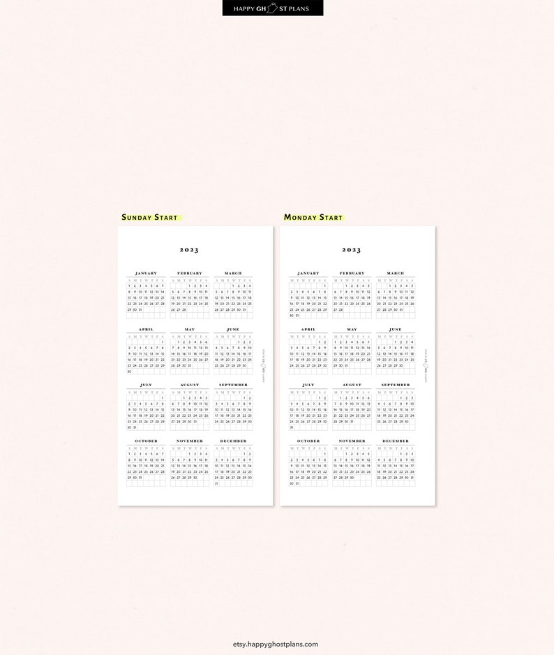 20232024 Kalender afdrukbaar persoonlijk formaat inzetstukken Etsy