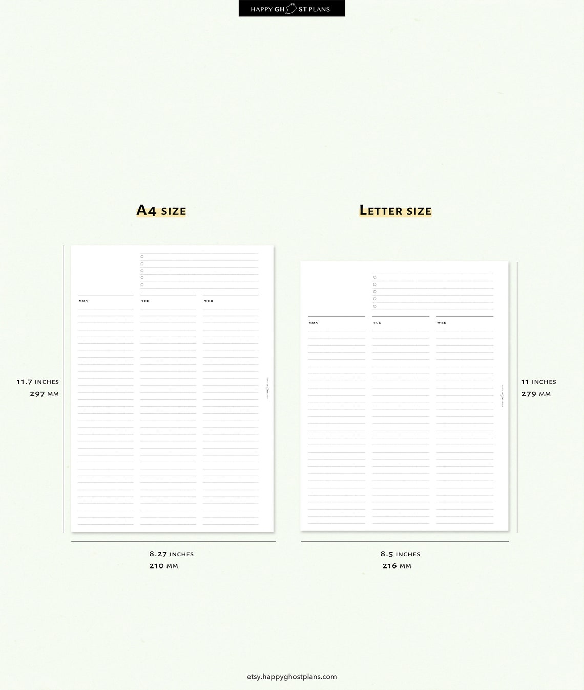 Weekly Planner Printable Inserts A4 Letter Size Undated - Etsy
