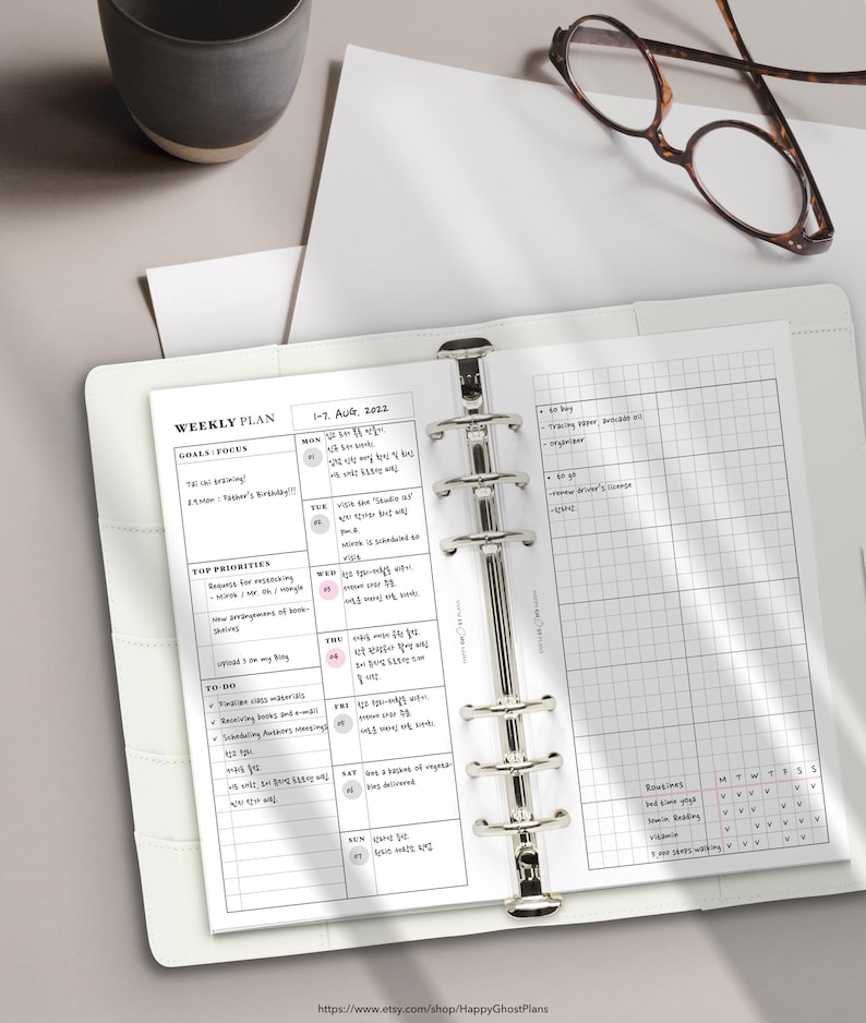 Weekly Planner, Printable Inserts for Personal Size Planner | WO2P ...
