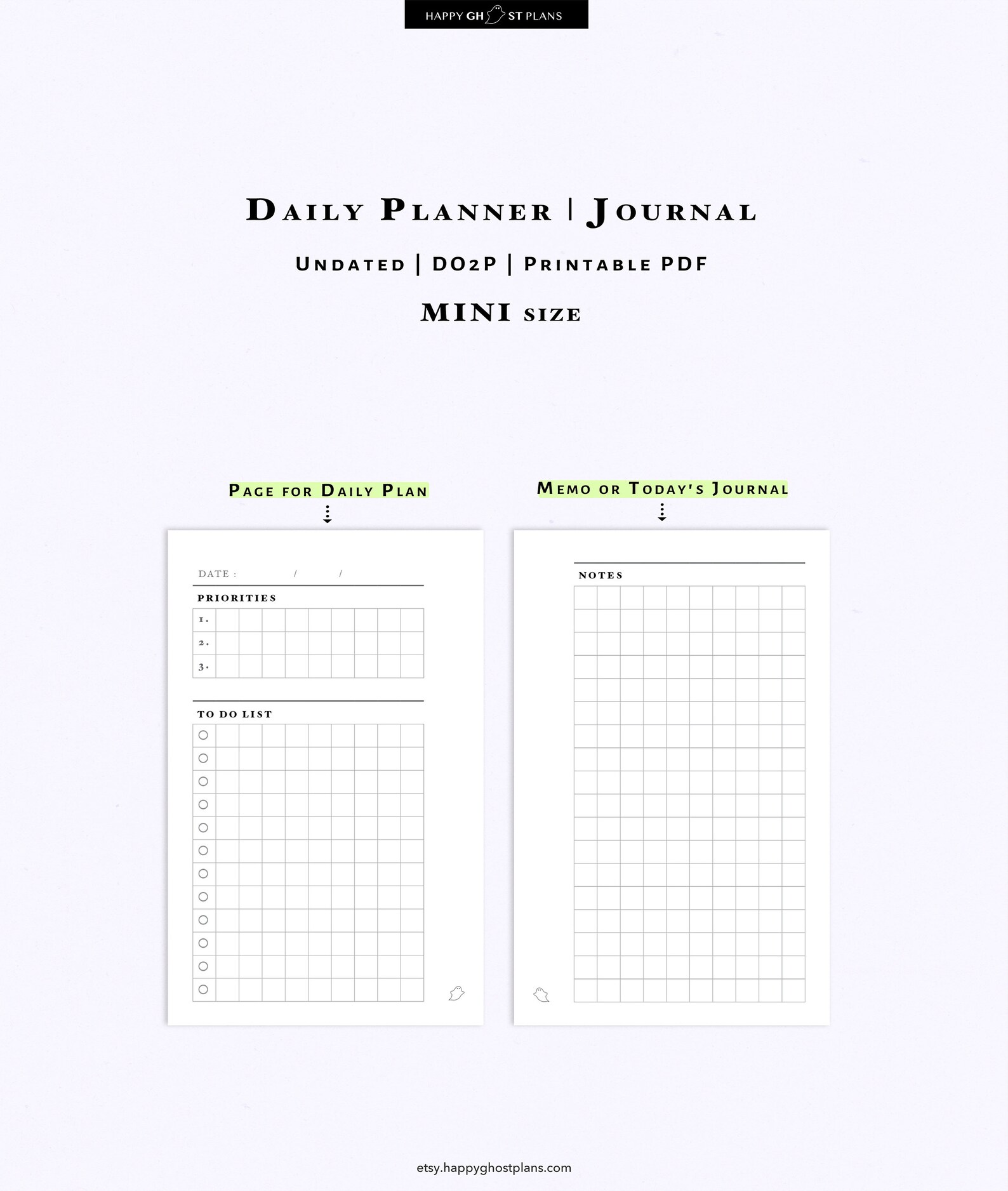 Daily Planner Printable Mini Size Inserts Undated Daily - Etsy