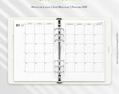 2026 Monthly planner, Printable inserts for A5 planner | M118