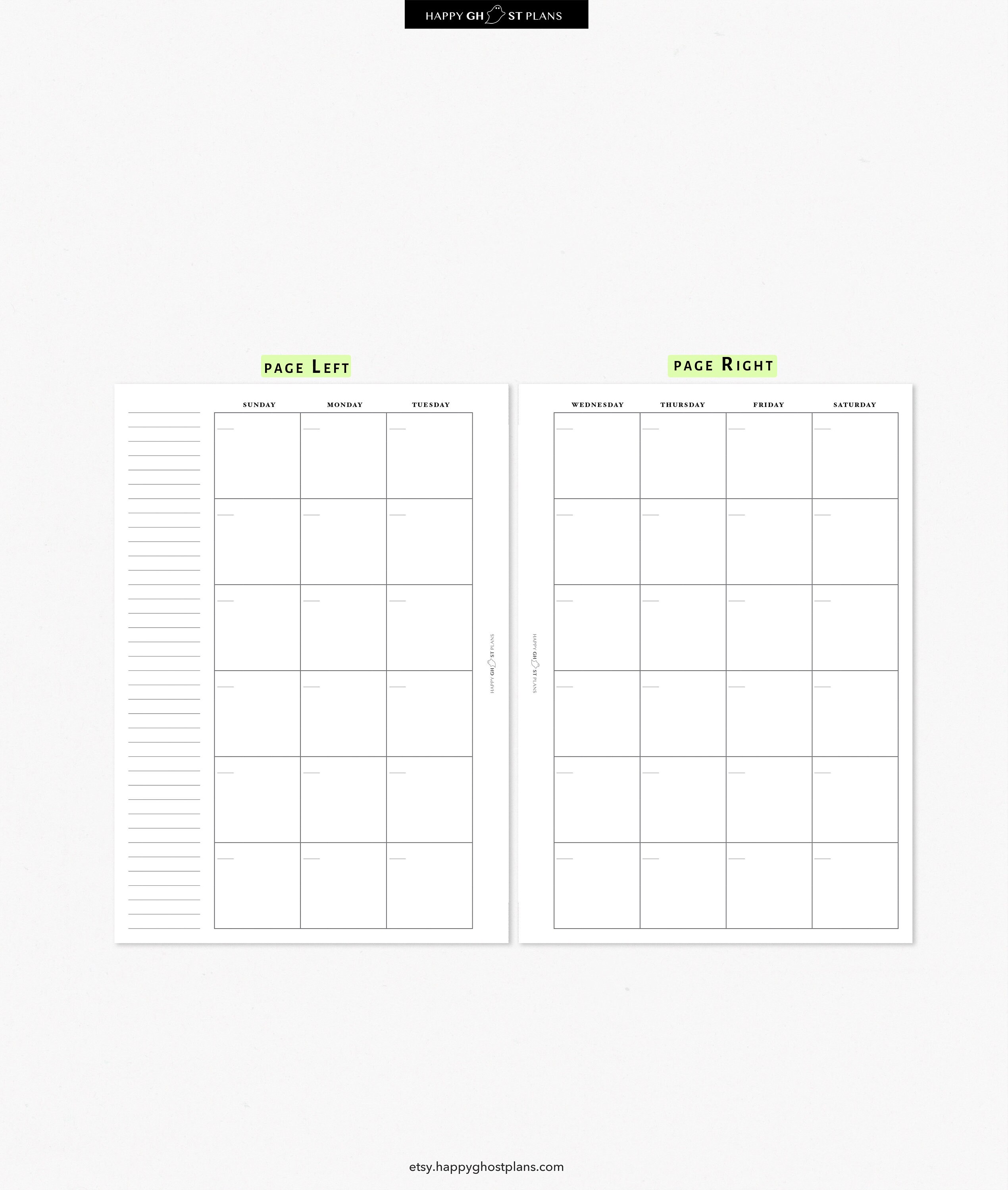 Monthly Planner Printable A5 Planner Insert Undated Monthly Blank ...
