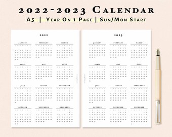 year on one page etsy