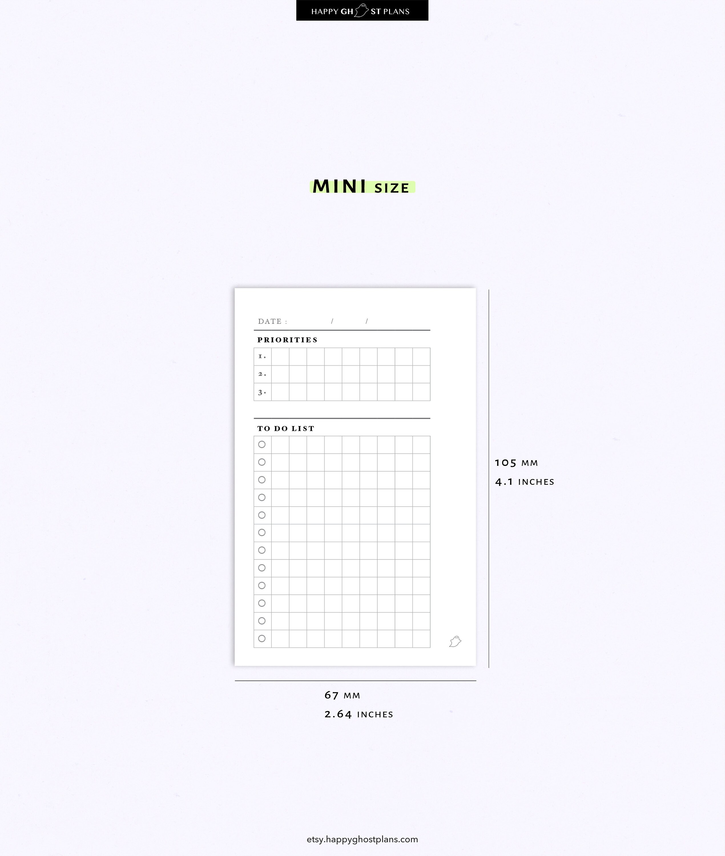 Daily Planner Printable Mini Size Inserts Undated Daily - Etsy