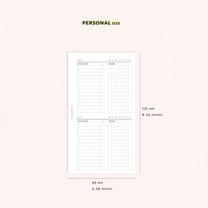 Daily Planner Printable Personal Size Inserts 2D1P Two - Etsy