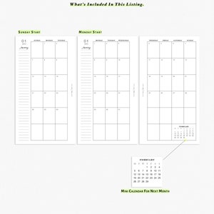 2024 Monthly Planner Printable Personal Size Planner Insert - Etsy