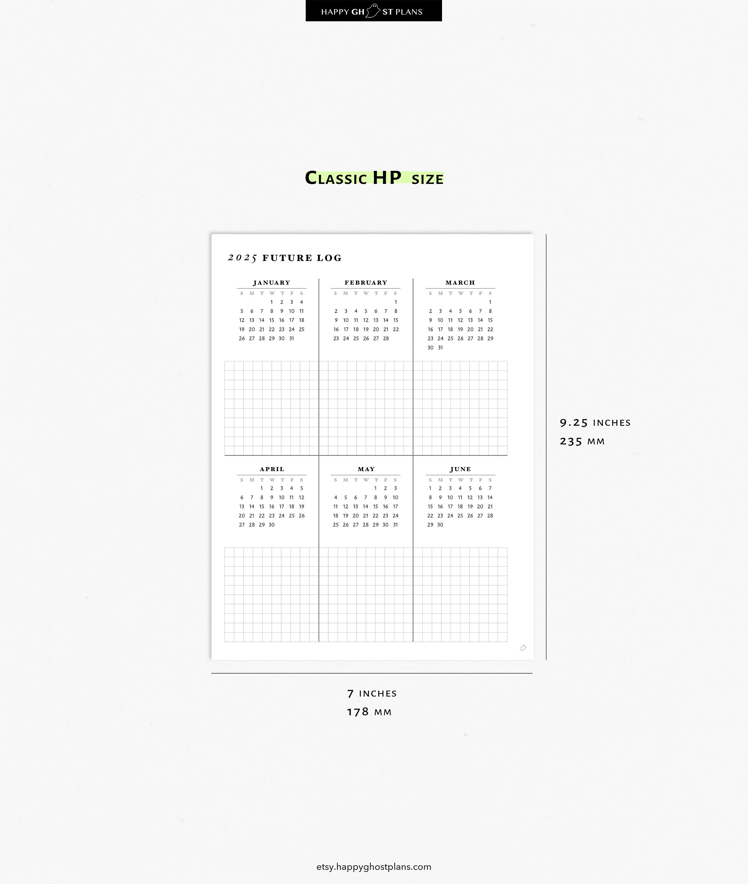 2025 Future Log: Classic Happy Planner Inserts (printable PDF) | Y106 ...