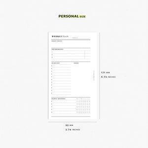 Weekly Planner Printable Personal Size Planner Insert Weekly - Etsy