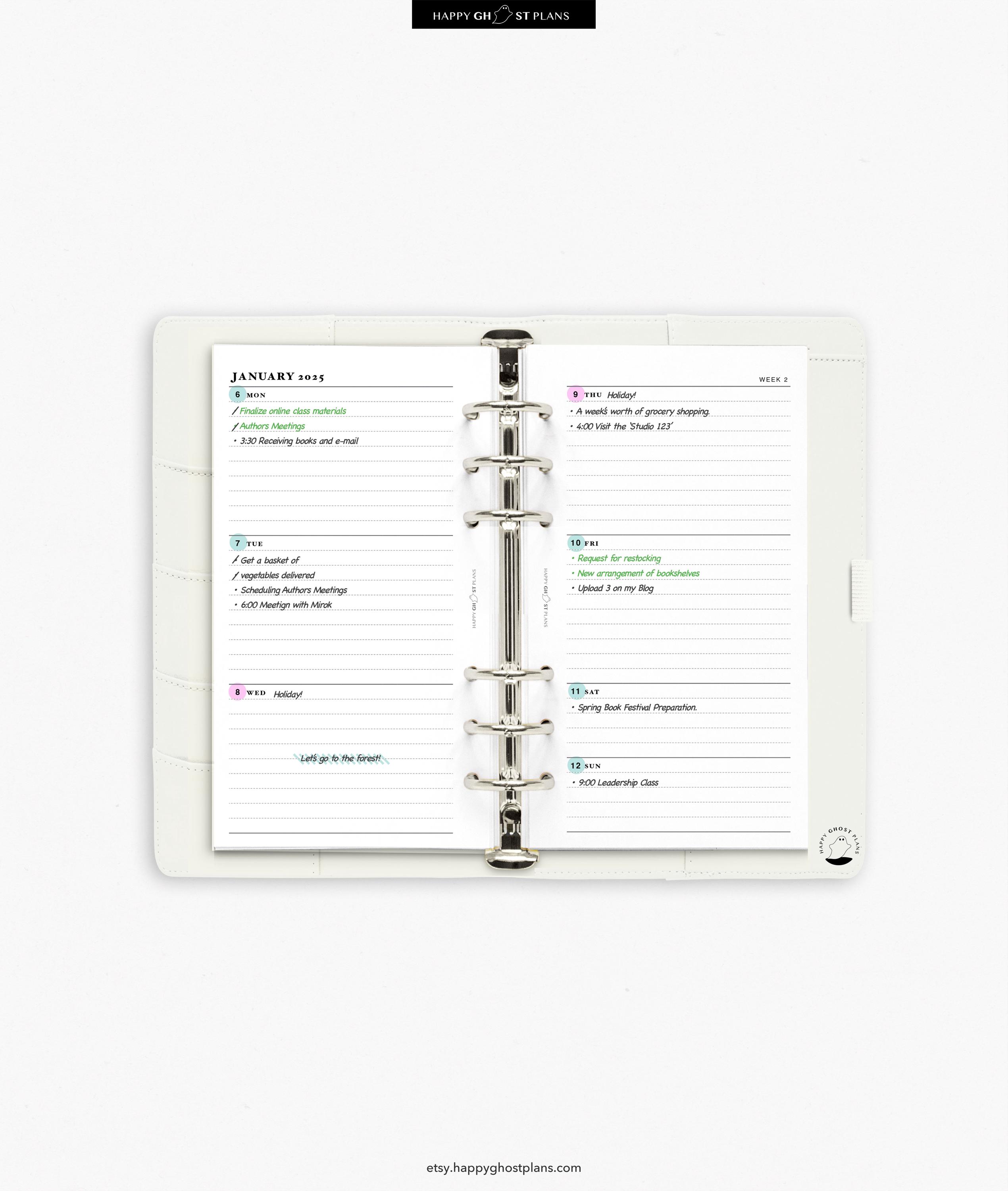2025 Weekly Planner, Printable Insert for Personal Size Planner | W111 ...