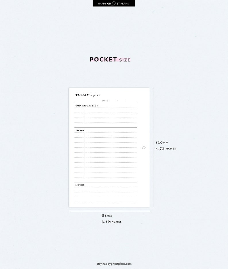 Daily Planner Printable Pocket Size Inserts Undated Daily Etsy
