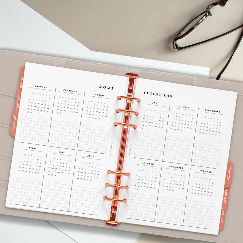 2022 Future Log A5 Printable 2022 Yearly Planner Inserts Etsy