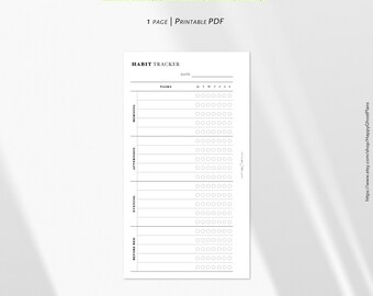 Habit Tracker Printable: Personal Size Routine Planner (PDF) | J123