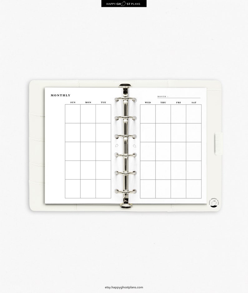 Pocket Monthly Planner Inserts | Undated Two Page Calendar Set of 3 ...