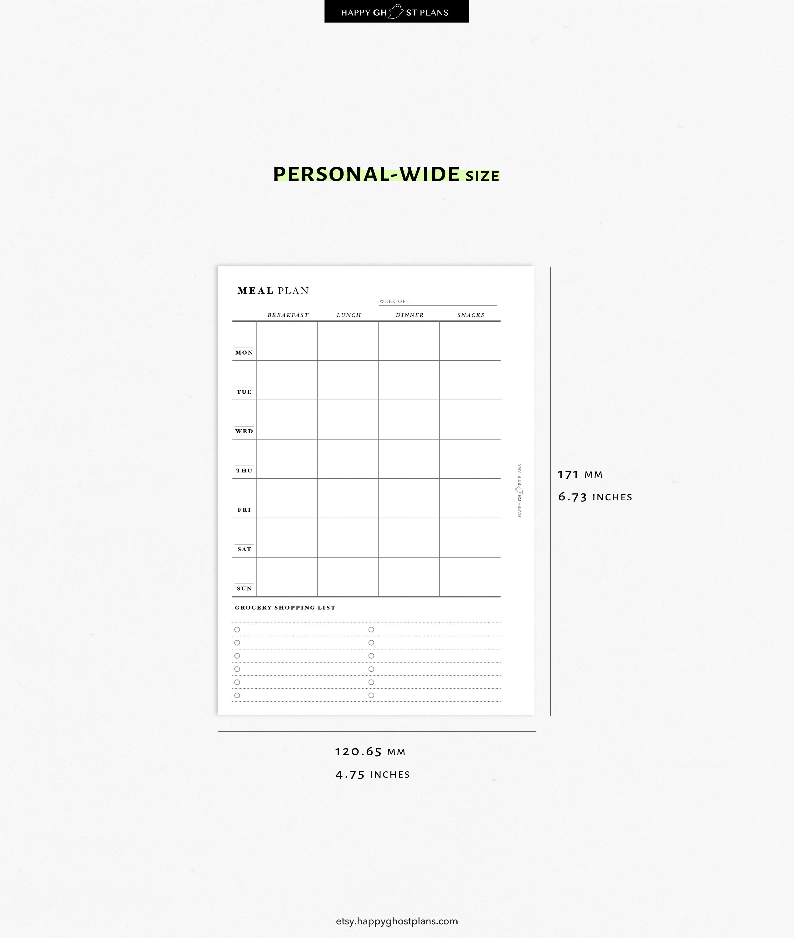 Wide Planner Inserts for Organization