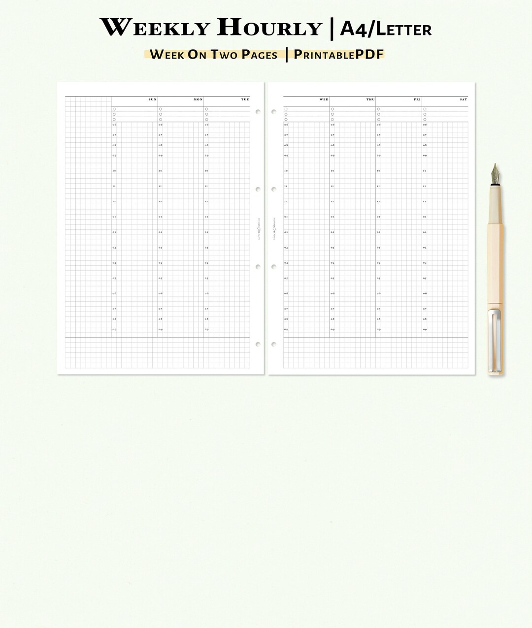 Weekly Planner Printable A4 Letter Size Inserts Undated - Etsy Ireland