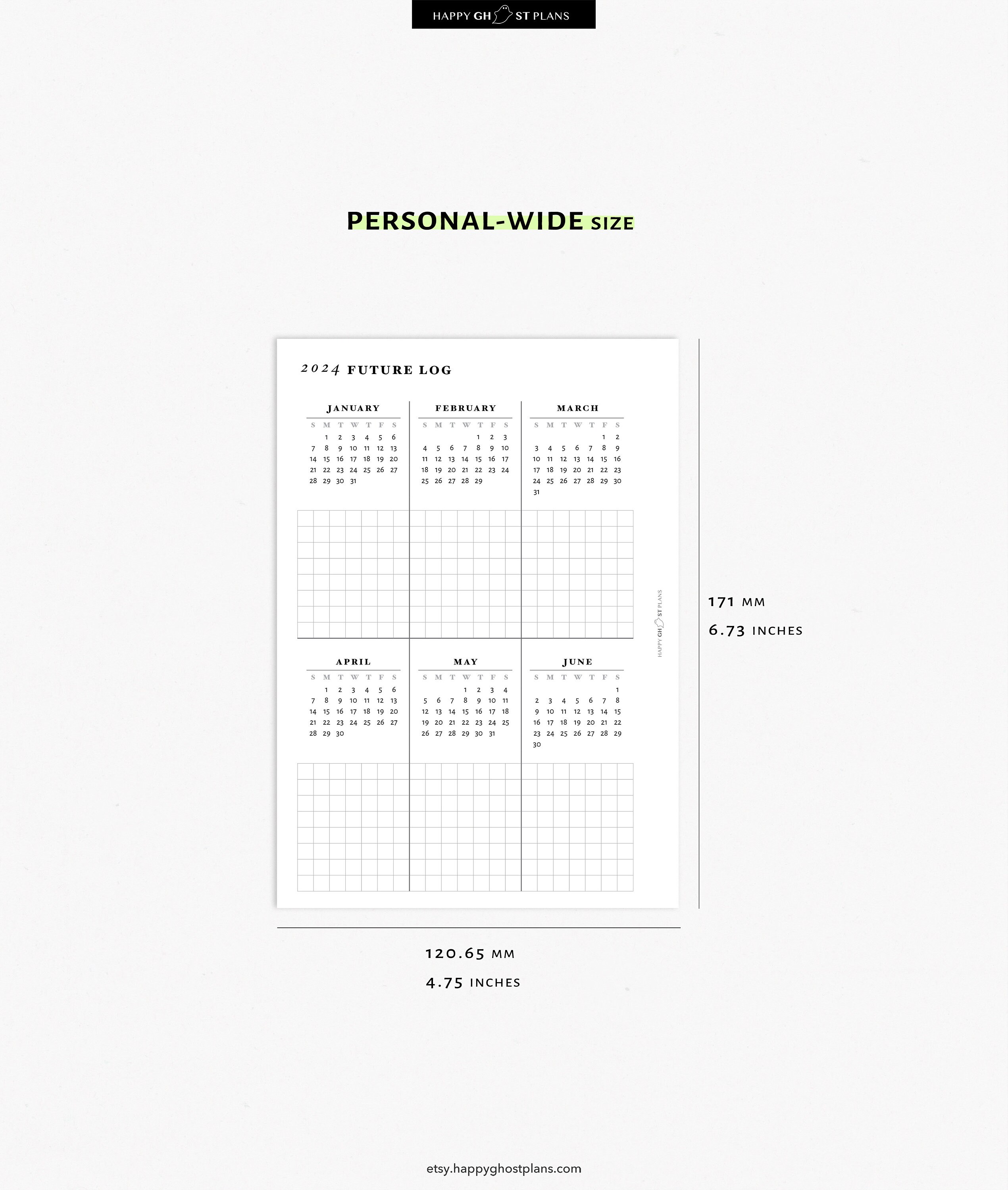 2024 Yearly Planner Printable Personal-wide Planner Insert - Etsy