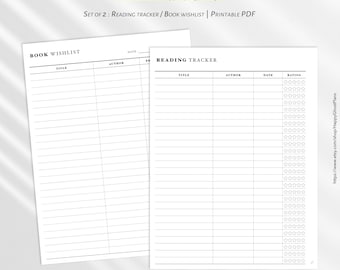 Classic HP Reading Planner Set: Book Wishlist, Tracker (Printable PDF)