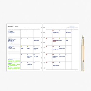 Monthly Planner Printable Classic Happy Planner Inserts - Etsy