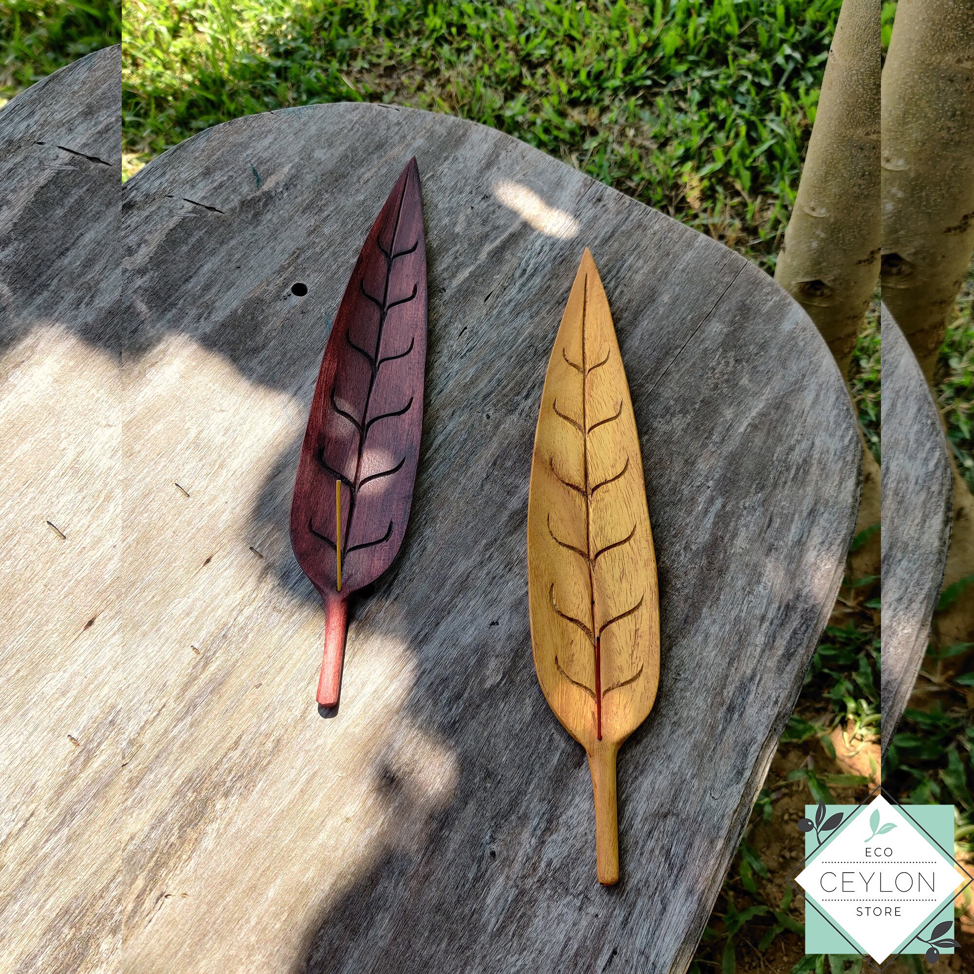 Wooden Leaf Shape Incense Holder Incense Burner Ash Catcher Etsy UK