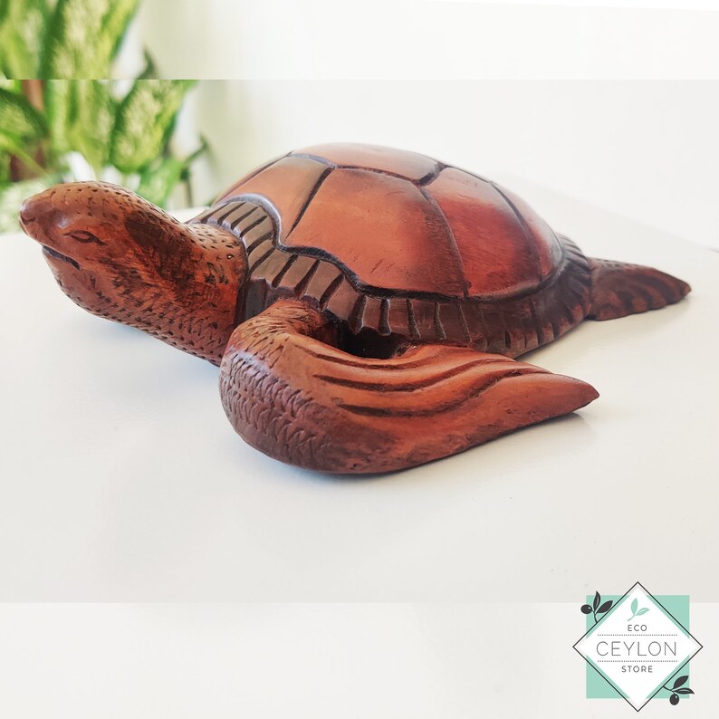 Hand Carved Wooden Sea Turtle, Home Decor Wooden Turtle, Wooden Turtle Sculpture Etsy