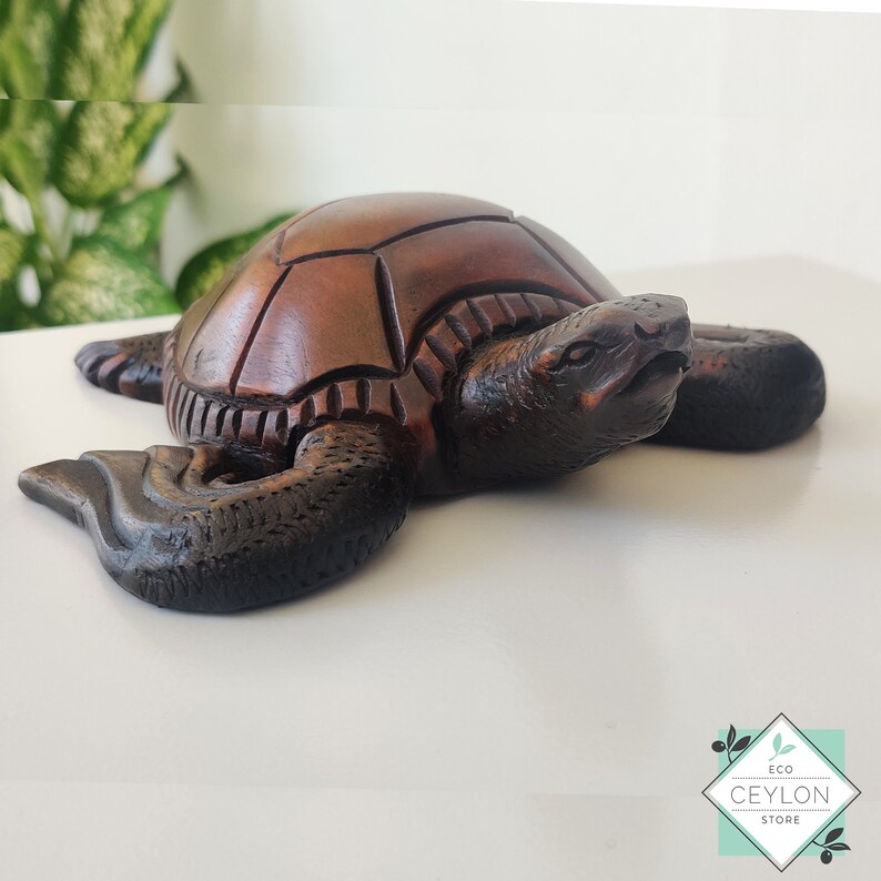 Hand Carved Wooden Sea Turtle, Home Decor Wooden Turtle, Wooden Turtle Sculpture Etsy