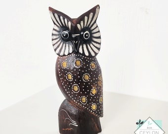 Wooden Owl Sculpture, Owl Statue, Hand Carved Wooden Owl, wooden Animal, Owl Figurine