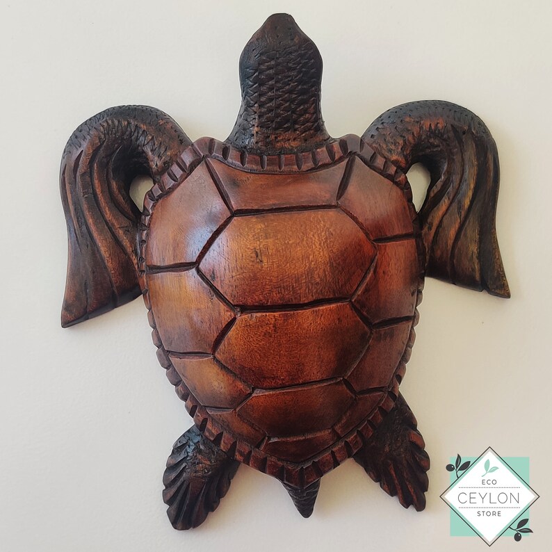 Hand Carved Wooden Sea Turtle, Home Decor Wooden Turtle, Wooden Turtle Sculpture Etsy