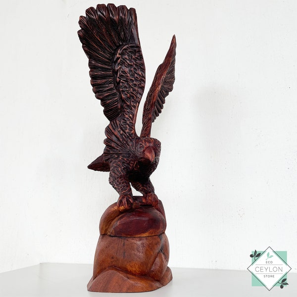 Eagle Wood Carved Statue Etsy