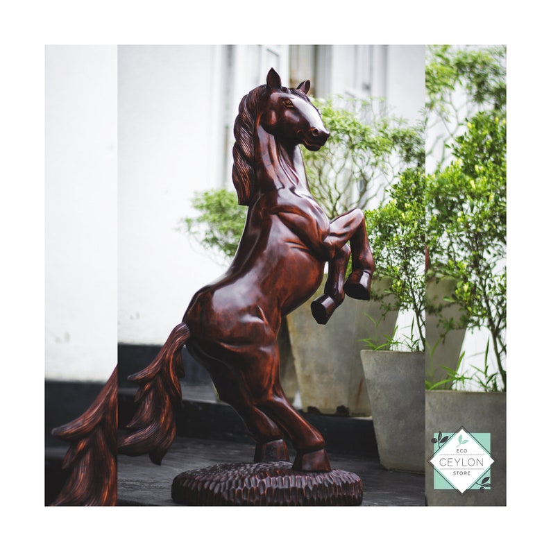 Hand Carved Wood Horse Wood Horse Statue Wood Horse Home Etsy