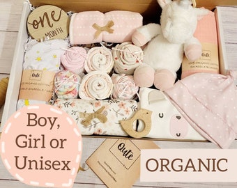 Delux ORGANIC Qute  gift box.  Pick the gender - Gender neutral, baby boy or baby girl