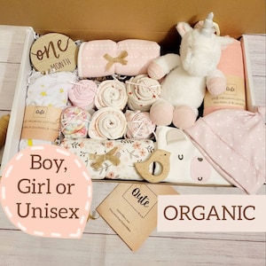 Delux ORGANIC Qute  gift box.  Pick the gender - Gender neutral, baby boy or baby girl