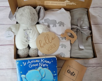 NEW ORGANIC Qute  gift box. Neutral, baby boy or baby girl